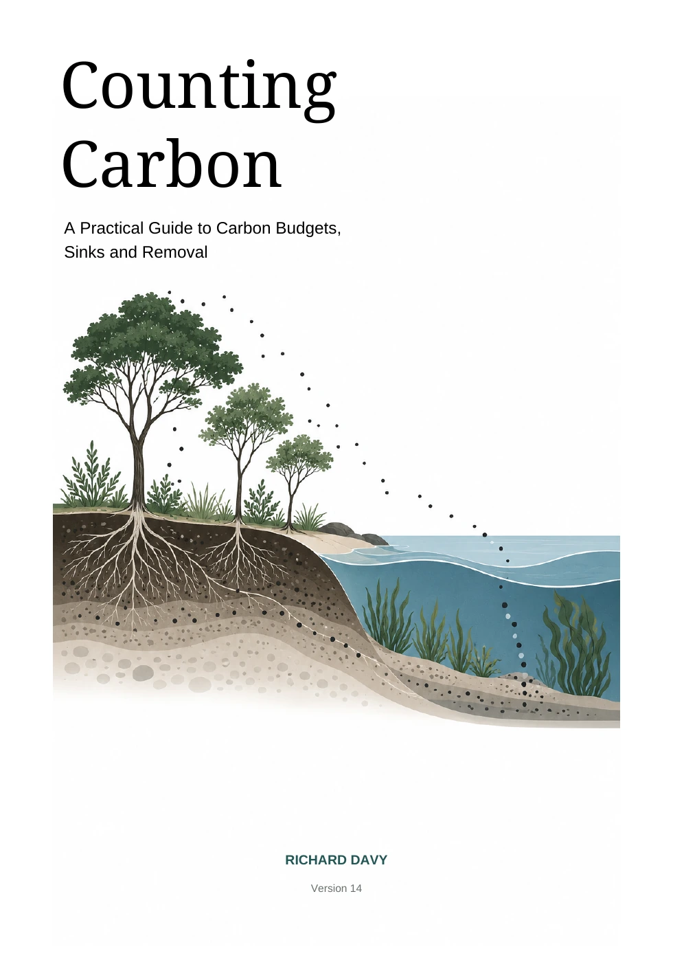 Counting Carbon cover, showing carbon capture on land and in the ocean